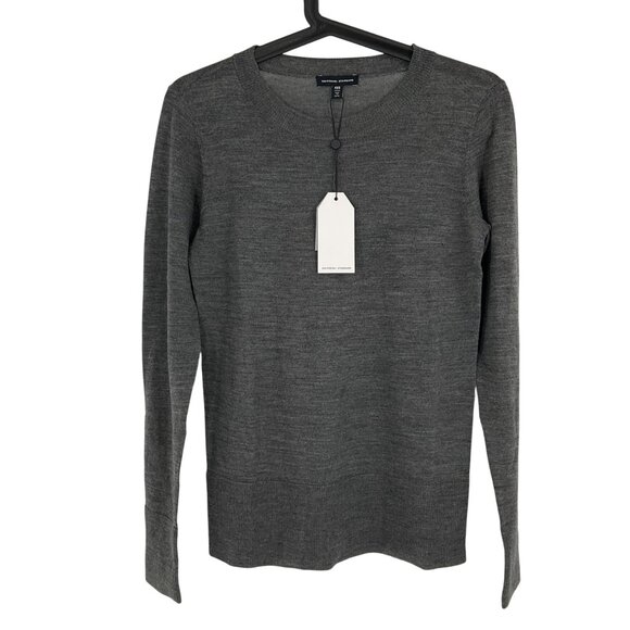 Universal Standard 4XS 00 Merino Wool Crewneck Sweater Grey Melange Long Sleeve - Picture 2 of 9